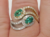 Image 7 of 11 of a N/A LADY'S CUSTOM MADE EMERALD & DIAMOND