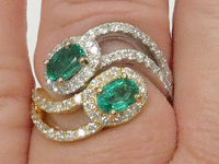 Image 8 of 11 of a N/A LADY'S CUSTOM MADE EMERALD & DIAMOND