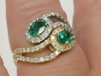 Image 9 of 11 of a N/A LADY'S CUSTOM MADE EMERALD & DIAMOND