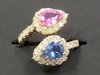 Image 2 of 9 of a N/A PINK/BLUE SAPPHIRE CORUNDUM & DIAMOND