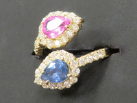 Image 3 of 9 of a N/A PINK/BLUE SAPPHIRE CORUNDUM & DIAMOND