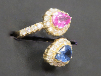 Image 4 of 9 of a N/A PINK/BLUE SAPPHIRE CORUNDUM & DIAMOND