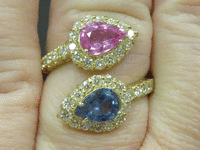 Image 5 of 9 of a N/A PINK/BLUE SAPPHIRE CORUNDUM & DIAMOND