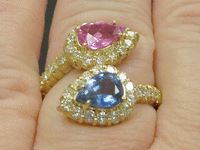 Image 6 of 9 of a N/A PINK/BLUE SAPPHIRE CORUNDUM & DIAMOND