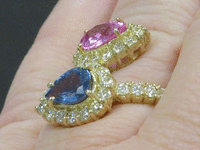 Image 7 of 9 of a N/A PINK/BLUE SAPPHIRE CORUNDUM & DIAMOND