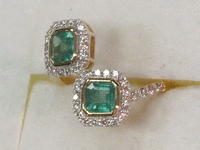 Image 2 of 7 of a N/A 18K YEL GLD EMERALD BERYL & DIAMOND