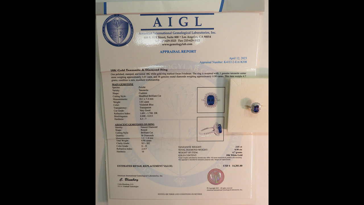 7th Image of a N/A 18K GLD TANZANITE DIAMOND