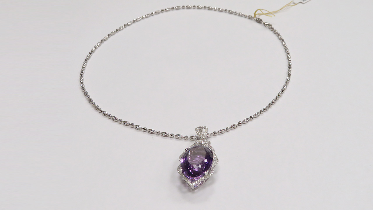 1st Image of a N/A CUSTOM MADE DIAMOND AMETHYST