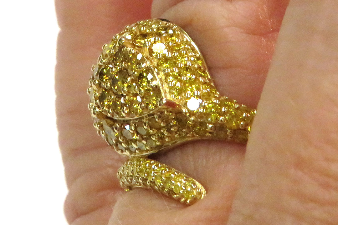 6th Image of a N/A 18K YELLOW GOLD CAST STYLIZED DIAMOND