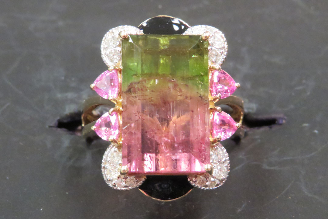 0th Image of a N/A YELLOW GLD DIAMOND & TOURMALINE