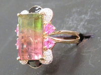 Image 2 of 8 of a N/A YELLOW GLD DIAMOND & TOURMALINE