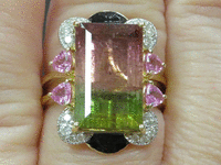 Image 4 of 8 of a N/A YELLOW GLD DIAMOND & TOURMALINE