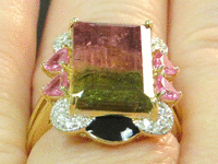 Image 5 of 8 of a N/A YELLOW GLD DIAMOND & TOURMALINE