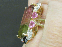 Image 6 of 8 of a N/A YELLOW GLD DIAMOND & TOURMALINE