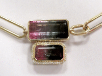 Image 3 of 4 of a N/A 14K TOURMALINE DIAMOND