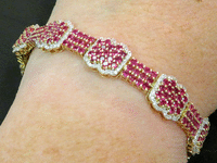 Image 4 of 5 of a N/A 14K YELLOW GOLD DIAMOND & RUBY