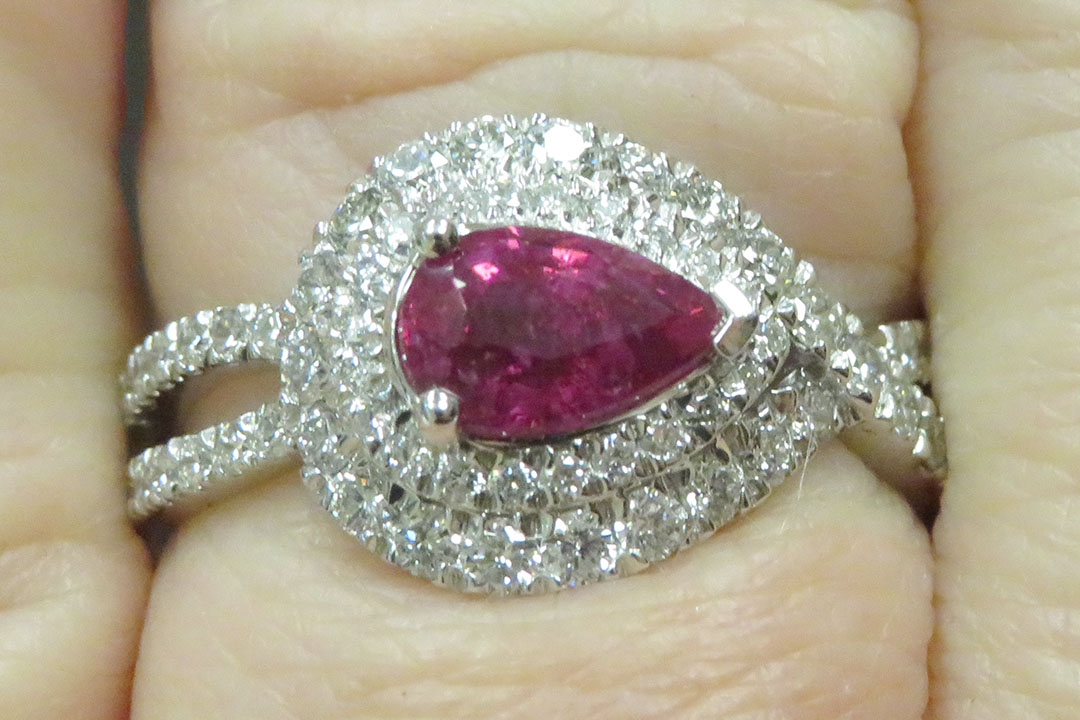 3rd Image of a N/A PLATINUM RUBY CORUNDUM & DIAMOND