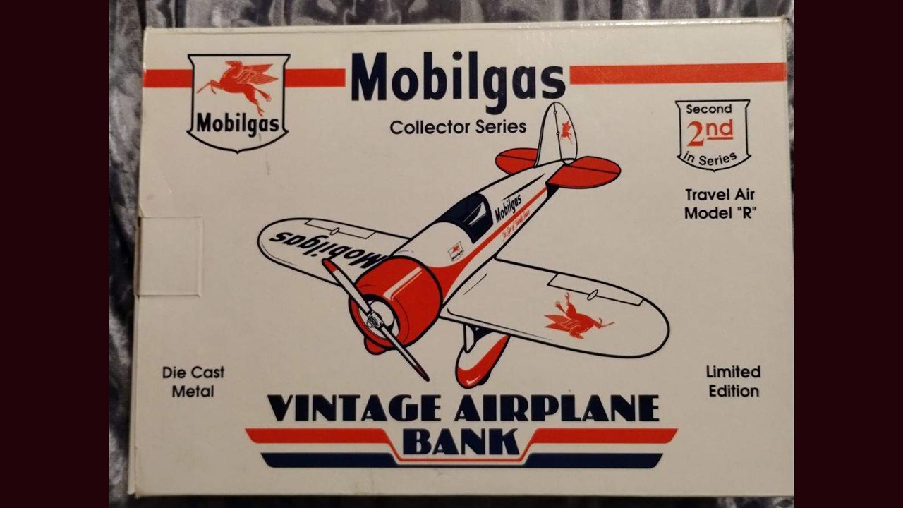 0th Image of a N/A VINTAGE MOBILGAS AIRPLANE BANK