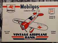 Image 1 of 4 of a N/A VINTAGE MOBILGAS AIRPLANE BANK
