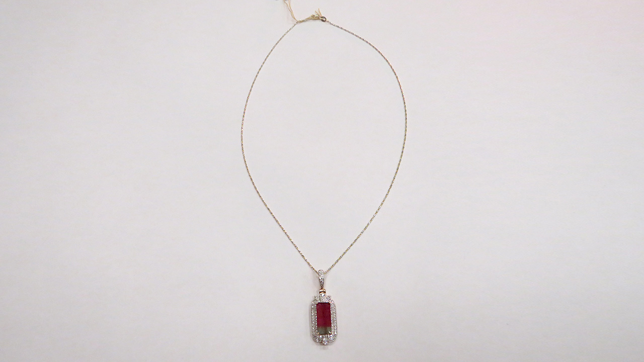 0th Image of a N/A YELLOW GOLD LADY'S CUSTOM MADE DIAMOND AND TOURMALINE PENDANT