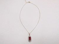 Image 1 of 4 of a N/A YELLOW GOLD LADY'S CUSTOM MADE DIAMOND AND TOURMALINE PENDANT