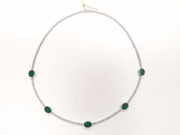 Image 1 of 3 of a N/A WHITE GOLD NATURAL EMERALD  BERYL AND DIAMOND NECKLACE