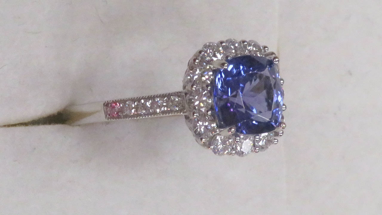 1st Image of a N/A WHITE GOLD NATURAL TANZANITE ZOISITE AND DIAMOND RING