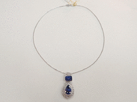 Image 2 of 5 of a N/A NATURAL TANZANITE ZOISITE AND DIAMONSD PENDANT WITH GOLD CHAIN