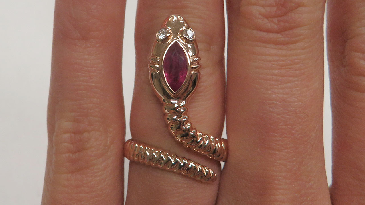 1st Image of a N/A ROSE GOLD CUSTOM LADY'S DIAMOND AND RUBY RING