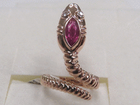 Image 1 of 3 of a N/A ROSE GOLD CUSTOM LADY'S DIAMOND AND RUBY RING
