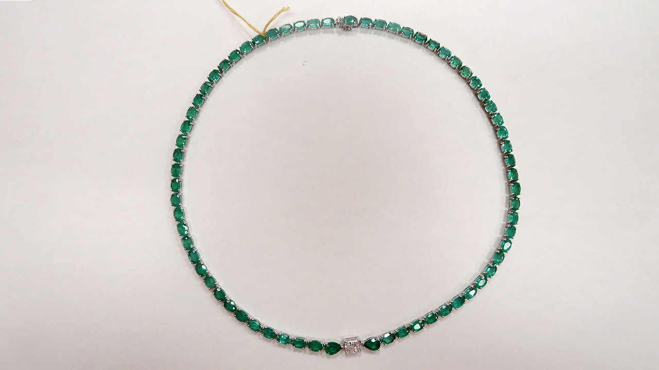 0th Image of a N/A WHITE GOLD NATURAL BERYL AND DIAMOND NECKLACE