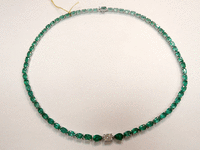 Image 2 of 3 of a N/A WHITE GOLD NATURAL BERYL AND DIAMOND NECKLACE