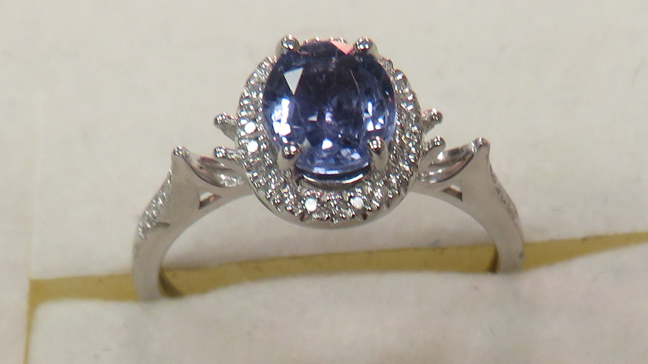 0th Image of a N/A PLATINUM SAPPHIRE AND DIAMOND RING