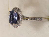 Image 3 of 8 of a N/A PLATINUM SAPPHIRE AND DIAMOND RING