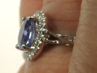 Image 5 of 8 of a N/A PLATINUM SAPPHIRE AND DIAMOND RING