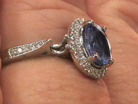 Image 6 of 8 of a N/A PLATINUM SAPPHIRE AND DIAMOND RING