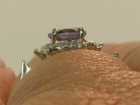 Image 7 of 8 of a N/A PLATINUM SAPPHIRE AND DIAMOND RING