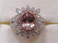 Image 1 of 8 of a N/A MORGANITE AND DIAMOND COCKTAIL RING