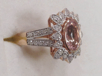 Image 3 of 8 of a N/A MORGANITE AND DIAMOND COCKTAIL RING