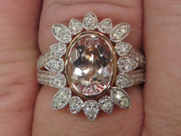 Image 4 of 8 of a N/A MORGANITE AND DIAMOND COCKTAIL RING