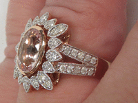 Image 5 of 8 of a N/A MORGANITE AND DIAMOND COCKTAIL RING