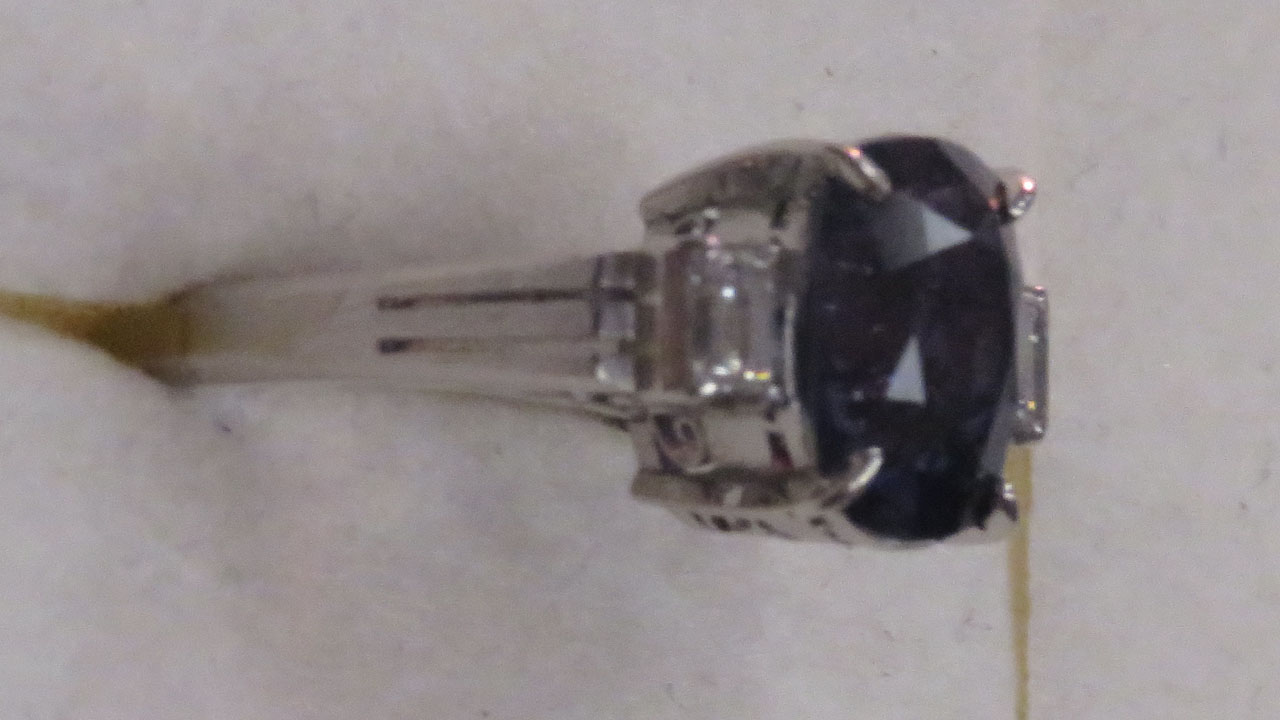 4th Image of a N/A PLATINUM SAPPHIRE CORUNDUM AND DIAOMOND RING