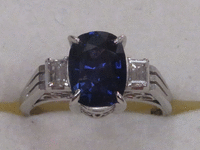 Image 2 of 10 of a N/A PLATINUM SAPPHIRE CORUNDUM AND DIAOMOND RING