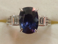 Image 3 of 10 of a N/A PLATINUM SAPPHIRE CORUNDUM AND DIAOMOND RING