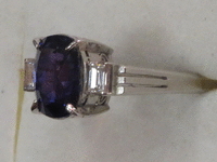 Image 4 of 10 of a N/A PLATINUM SAPPHIRE CORUNDUM AND DIAOMOND RING