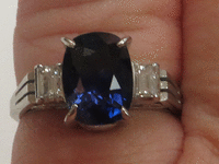 Image 6 of 10 of a N/A PLATINUM SAPPHIRE CORUNDUM AND DIAOMOND RING