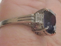 Image 8 of 10 of a N/A PLATINUM SAPPHIRE CORUNDUM AND DIAOMOND RING