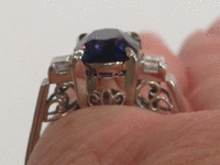 Image 9 of 10 of a N/A PLATINUM SAPPHIRE CORUNDUM AND DIAOMOND RING