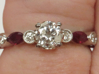 Image 6 of 9 of a N/A 18K GOLD DIAMOND AND RUBY RING