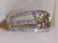 Image 2 of 8 of a N/A PLATINUM SAPPHIRE CORUNDUM AND DIAMOND RING
